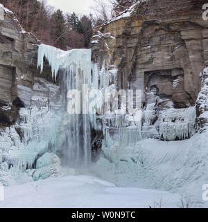 Taughannock Falls, in Grip Winter's gefangen Stockfoto