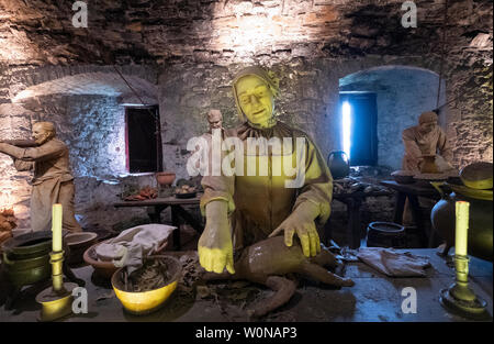 Innenraum der Großen Küchen in Stirling Castle in Stirling, Schottland, Großbritannien Stockfoto