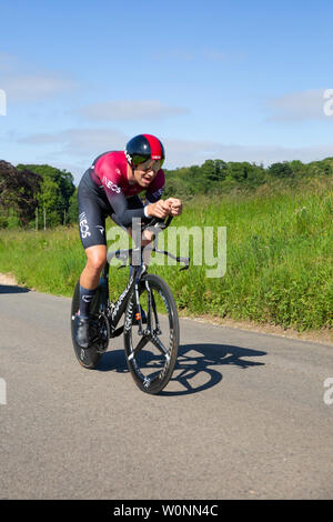 Ian Stannard von Team Ineos Fahrzeit des Elite Männer Versuch an der Nationalstraße Meisterschaften, die in Norfolk, England, Juni 2019 nahm Stockfoto