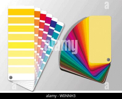 Farbe fans ral Pantone hks Fans cmyk-Tabelle Werte Stock Vektor