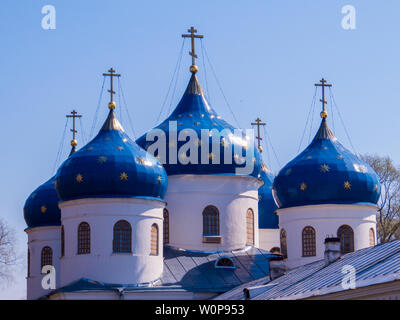 Kathedrale der Kreuzerhöhung, yuriev Kloster, Weliki Nowgorod, Russland Stockfoto