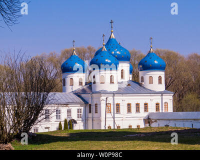 Kathedrale der Kreuzerhöhung, yuriev Kloster, Weliki Nowgorod, Russland Stockfoto