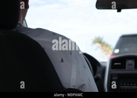 Rücksitz Blick in Auto fahren Stockfoto