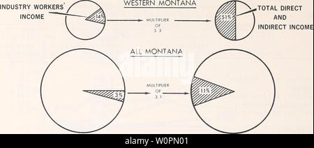 Archiv Bild von Seite 91 der eine deskriptive Analyse von Montana. Eine deskriptive Analyse der Montana Waldressourcen descriptiveanaly 11 schw Jahr: 1975 Abbildung 39. - Der Anteil der Einkommen aus der Holz verarbeitenden Industrie in den westlichen und in allen Montana 1969. In den Grafschaften. Diese Mitarbeiter wurden in die Verwaltung aller der forstlichen Ressourcen beteiligt sind, nicht nur Holz. Die $ 28 Mio. in Löhne und Gehälter empfangen wurde, etwa ein Drittel so viel wie das Einkommen aller Beschäftigten in der Holz verarbeitenden Industrie. Bei Zahlungen durch alle Wald erhalten die Mitarbeiterinnen und Mitarbeiter der Staatliche und andere Fede Stockfoto