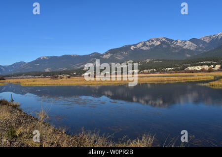 Das Quellgebiet des Columbia River, wie es schlängelt sich durch Columbia Valley's BC Stockfoto