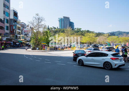 Nantou, Taiwan - 01 Mar 2019: Stadtbild von Nantou. Nantou ist eine kleine Stadt, aber es ist sehr berühmt wegen der Sun Moon Lake. Stockfoto