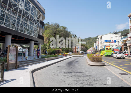 Nantou, Taiwan - 01 Mar 2019: Stadtbild von Nantou. Nantou ist eine kleine Stadt, aber es ist sehr berühmt wegen der Sun Moon Lake. Stockfoto