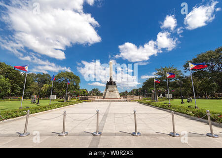 Manila, Philippinen - 3. Januar 2017: Denkmal in Erinnerung an Jose Rizal, Held in Luneta Park Stockfoto