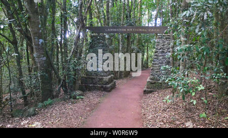 Eingangsschild im Lamington National Park in Queensland Stockfoto