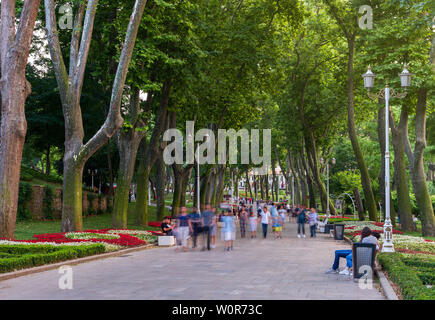 Rosehouse Gulhane Park (Park) ist eine osmanische historischen städtischen Park im Stadtteil Eminönü Istanbul. Es ist in der Nähe des Topkapi Palast. Türkei Stockfoto