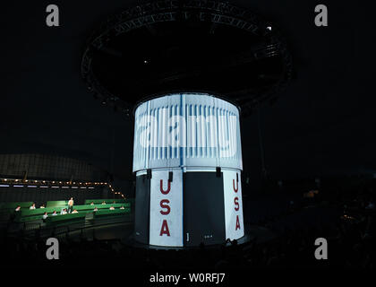 Pasadena, Kalifornien, USA. 27 Juni, 2019. Einen allgemeinen Überblick über das Theater der Lunar Dome für die Apollo 11 Medien Vorschau Veranstaltung im Rose Bowl in Pasadena, Kalifornien. Credit: Billy Bennight/ZUMA Draht/Alamy leben Nachrichten Stockfoto