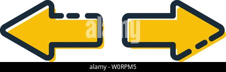 Hinweisschild auf das Symbol Vektor. Richtung Symbol. Lineare stil Zeichen für mobile Konzept und Webdesign. Richtung symbol Abbildung. Pixel Vektorgrafiken - Vektoren, eps 10. Stock Vektor