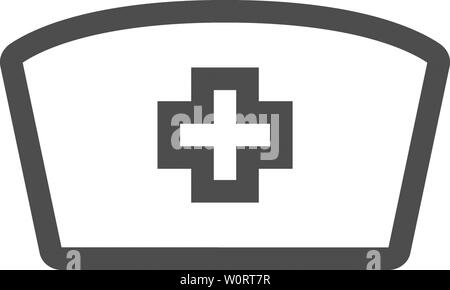 Krankenschwester hut Symbol in trendigen flachem Design. Vector Graphic Illustration. Krankenschwester hut Symbol für Web site Design, Logo-, App- und UI. Vektor Datei. Stock Vektor