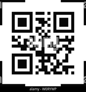 Vektor QR-Code Sample für Smartphone auf weißem Hintergrund scannen. Eps 10. Stock Vektor