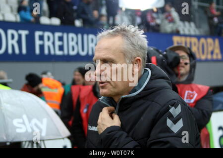 Trainer Christian Streich (Freiburg), 1. BL: 17-18-23. Spieltag - Freiburg gegen Bremen Stockfoto