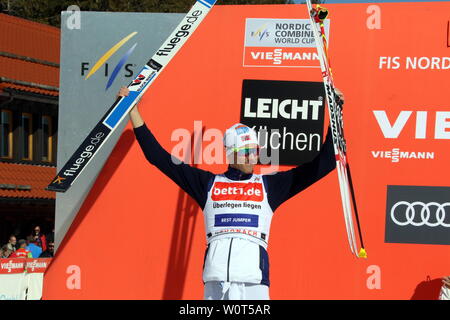 Jarl Magnus Riiber(Pfalz) beim Weltcup Nordische Kombination Schwarzwaldpokal 2018 Stockfoto