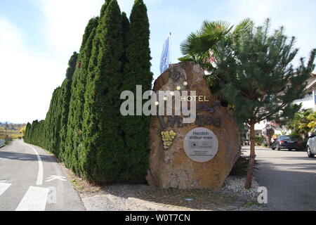 Hotel Restaurant Weinegg in Girlan/Eppan - WM Quartier beim DFB-WM-Trainingslager 2018 Südtirol Stockfoto