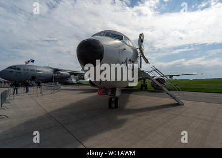 BERLIN, DEUTSCHLAND - 25 April 2018: Anti-U-Boot-Krieg, anti-oberfläche Kriegsführung und maritime Patrol aircraft Boeing P-8 Poseidon. US Navy. Ausstellung die ILA Berlin Air Show 2018. Stockfoto