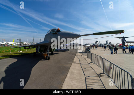 BERLIN, 27. APRIL 2018: Luftüberlegenheit, multirole Fighter Mikojan-Gurewitsch MiG-29. Die polnische Luftwaffe. Ausstellung die ILA Berlin Air Show 2018. Stockfoto