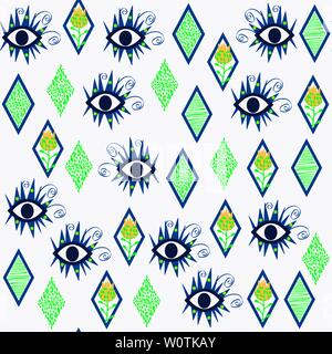 Abstract vector mystischen Augen nahtlose Muster. Es ist in swatch Menü entfernt Stock Vektor