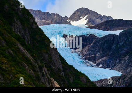 Fernsicht auf einem Gletscher in Kenai Fjords National Park Seward, Alaska, USA, Nordamerika. Stockfoto