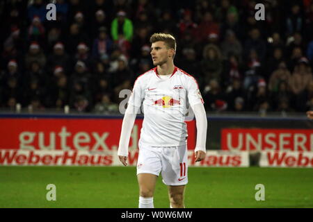 Timo Werner (Leipzig), 1. BL: 18-19: 14. Sptg. - SC Freiburg gegen RB Leipzig DFL-Bestimmungen verbieten die Verwendung von Fotografien als BILDSEQUENZEN UND/ODER QUASI-VIDEO Foto: Joachim Hahne/johapress Stockfoto