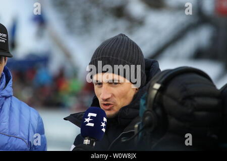 Martin Schmitt (TV-Experte/Skisprung-Experte, Eurosport, Ex-Weltmeister) beim Auftaktspringen Oberstdorf Vierschanzentournee 18.-19. Stockfoto