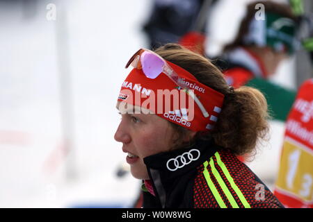 Laura Dahlmeier (SC Partenkirchen) beim IBU Biathlon Staffelrennen der Damen Weltcup in Ruhpolding 2019 Stockfoto