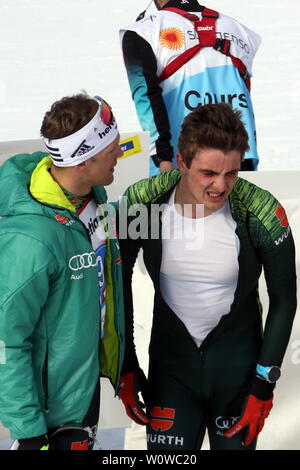 Janosch Brugger (WSG Schluchsee/Deutschland) im Zielraum / Dm Skilanglauf Teamsprint FIS Nordische Ski-WM 2019 in Seefeld Stockfoto