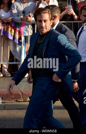 Los Angeles, USA. 26 Juni, 2019. Jake Gyllenhaal bei der Weltpremiere des Films 'Spider-Man: Weit weg von zu Hause' an der TCL Chinese Theater. Los Angeles, 26.06.2019 | Verwendung der weltweiten Kredit: dpa/Alamy leben Nachrichten Stockfoto