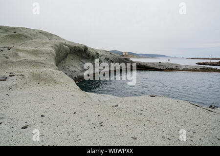 Surreale vulkanischen Mondlandschaft (vulkanischen Boden) Zuckerrohr Malu in Bosa in Italien (Sardinien) Stockfoto