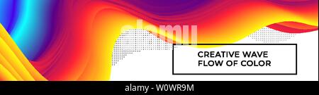 Color Flow Hintergrund. Liquid rainbow farbige Wellenlinien Stock Vektor
