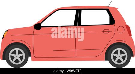 Rot euro Mini Auto Symbol Vektor illustration Stock Vektor