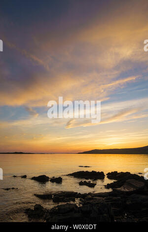 Sonnenuntergang über dem Murray Inseln von Carrick, Dumfries and Galloway, Schottland Stockfoto