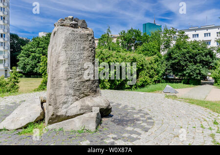 Anielewicz Damm - Denkmal für die jüdische Kampforganisation, tot in einem Tierheim bei 18, Mila Straße. Warschau, mazovian Provinz, Polen. Stockfoto