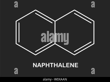 Naphthalin Formel Abbildung auf dem dunklen Hintergrund Stock Vektor