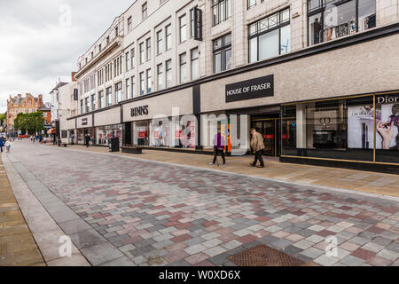 Binns/House of Fraser Store auf Blackwellgate und hohe Zeile, Darlington, England, Großbritannien Stockfoto