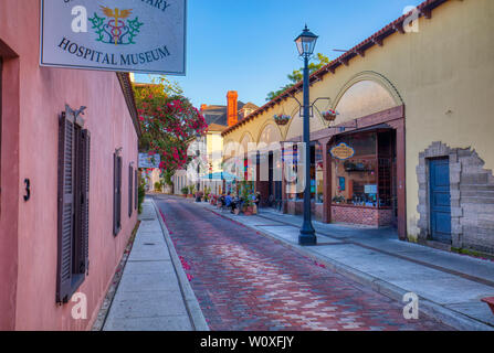 Aviles Straße in der historischen Altstadt von St. Augustine Florida Stockfoto