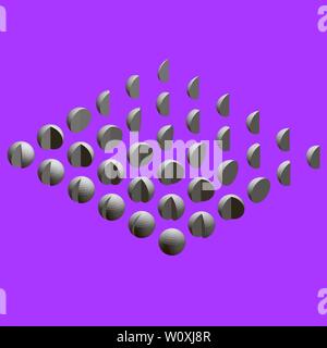 Set mit Kugeln Verringerung in Prozent an. Isometrische Ansicht. Infografiken in form von Kugeln. Vector Illustration Stock Vektor