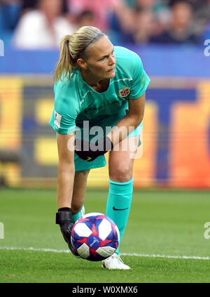 Norwegen Torwart Ingrid Hjelmseth Stockfoto