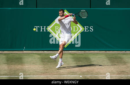 Slough, Großbritannien. 28 Juni, 2019. Grigor DIMITROV Bulgarien während der boodles Tennis Ausstellung 2019 Tag 4 bei Stoke Park, Slough, England am 28. Juni 2019. Foto von Andy Rowland. Credit: PRiME Media Images/Alamy leben Nachrichten Stockfoto