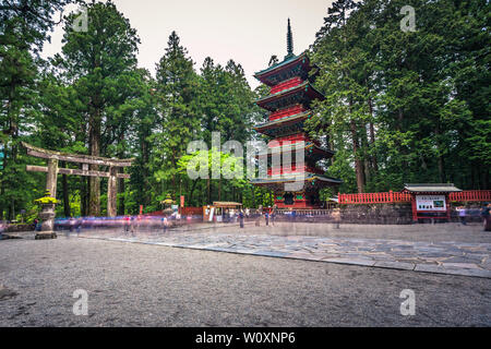 Nikko - 22. Mai 2019: Pagode der Toshogu-schrein in Nikko, Japan Stockfoto