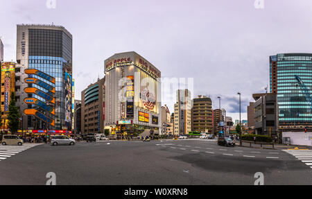 Tokio - 18. Mai 2019: Innenstadt Stadtteil Akihabara in Tokio, Japan. Stockfoto