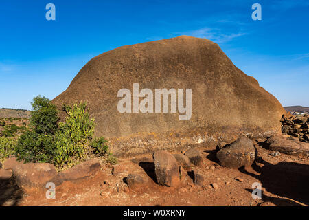Zu Fuß rund um die historische Stadt Aksum - Äthiopien, Afrika Stockfoto
