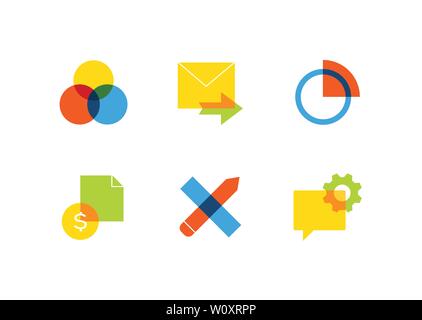Wirtschaft und Finanzen - flaches Design style Icons einstellen Stock Vektor
