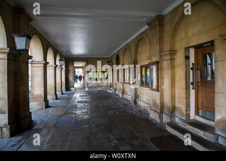 Arcade am Emmanuel College in Cambridge 2019 Stockfoto