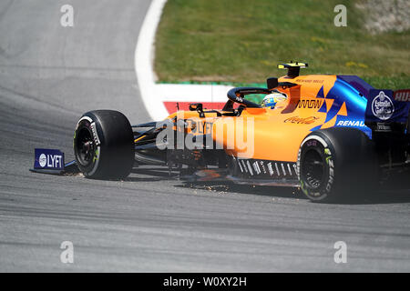 Spielberg, Österreich. 28. Jun 2019. Formel 1 myWorld GROSSER PREIS VON ÖSTERREICH 2019 28. - 30.06.2019, Bild Lando Norris (GBR #47), McLaren F1 Team Foto © nordphoto/Bratic | Verwendung der weltweiten Kredit: dpa Picture alliance/Alamy leben Nachrichten Stockfoto