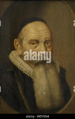 Portrait von Jacobus Rolandus (1562-1632); Portrait von Jacobus Rolandus (1562-1632), Counter-Remonstrant Minister in Amsterdam (1632). Voort, Cornelis van der; Delff, Willem Jacobsz. Stockfoto
