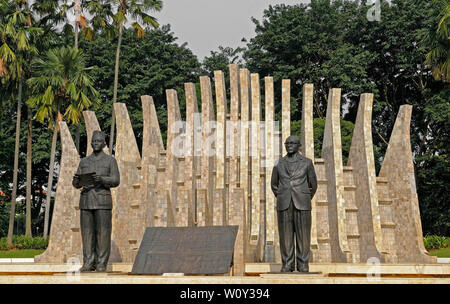 Jakarta, dki Jakarta/Indonesien - 20. April 2009: Monument der Unabhängigkeitserklärung von Sukarno und Mohammad hatta am 17. August 1945 in mente Stockfoto