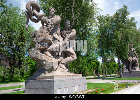 Wolgograd, Russland - 26. MAI 2019: Skulptur der Krieger in Mamayev Hill, Russland Stockfoto